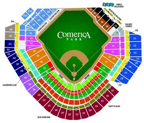 detroit tigers comerica park seating chart